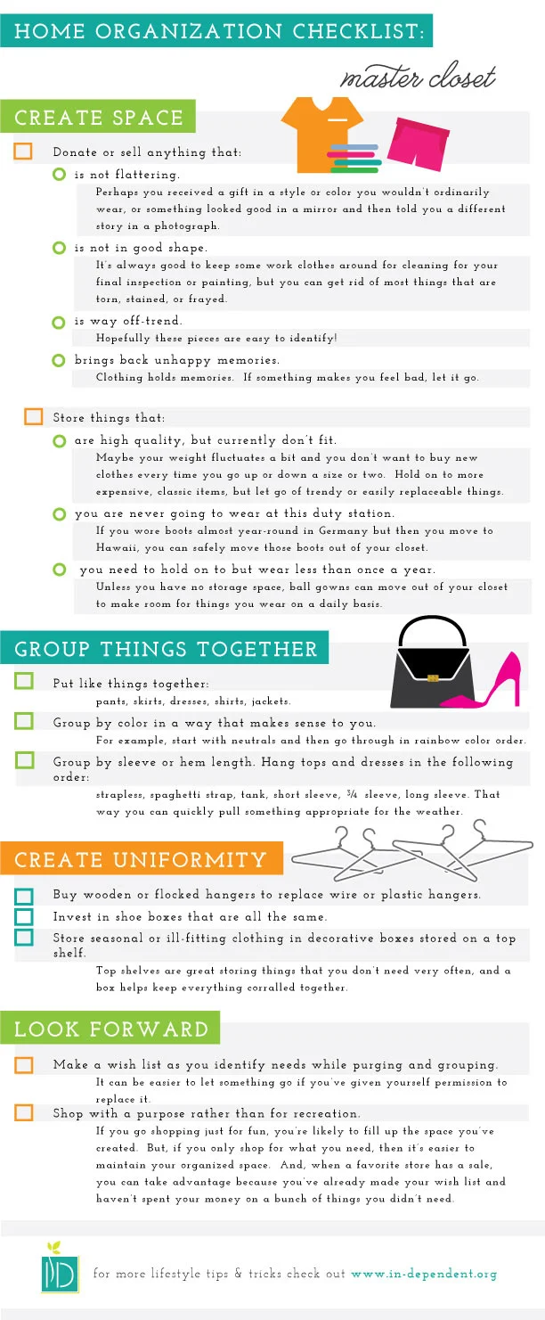Master Closet: checklist
