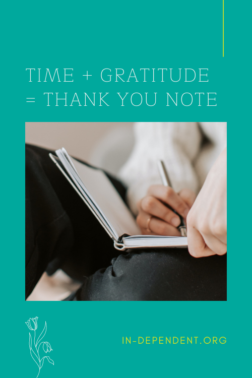 Time + Gratitude = Thank You Note