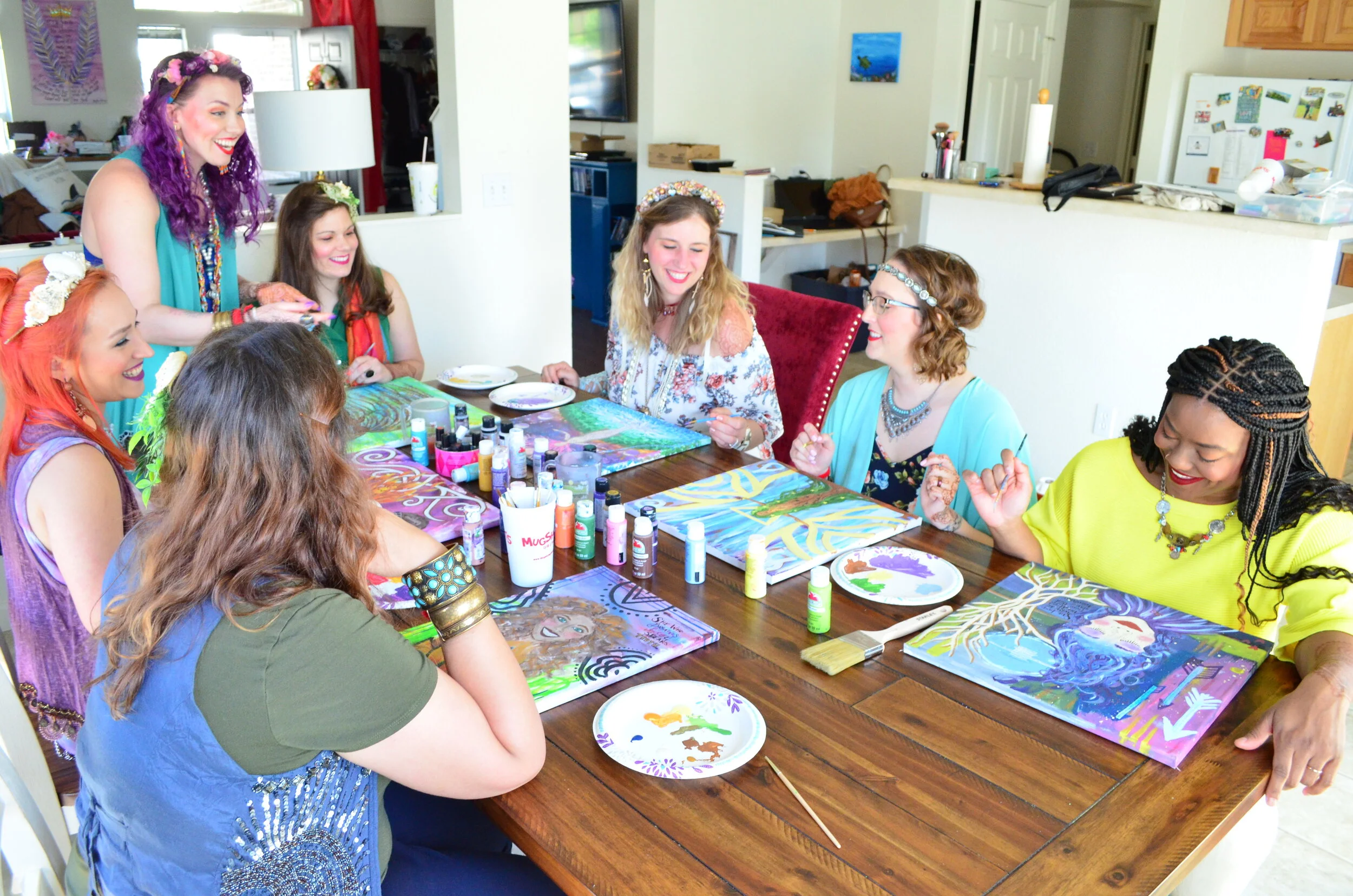 “Where does art weave into your life? So often we think art has to be a fancy, perfect thing you sell. But what if you could do art with friends led from your heart? You can do this with your own girlfriends, find a poem that inspires you, what imag…