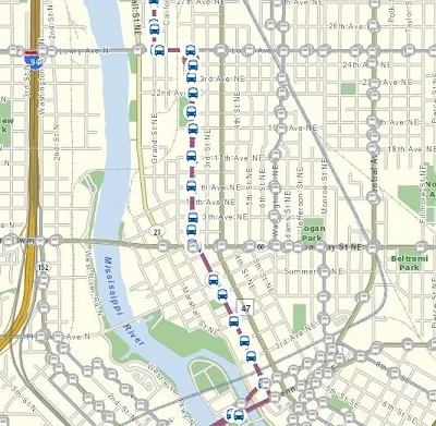 Route #11 mainly on 2nd St NE