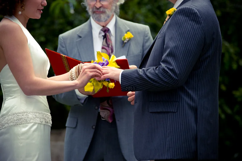 Bride and Groom exchanging rings