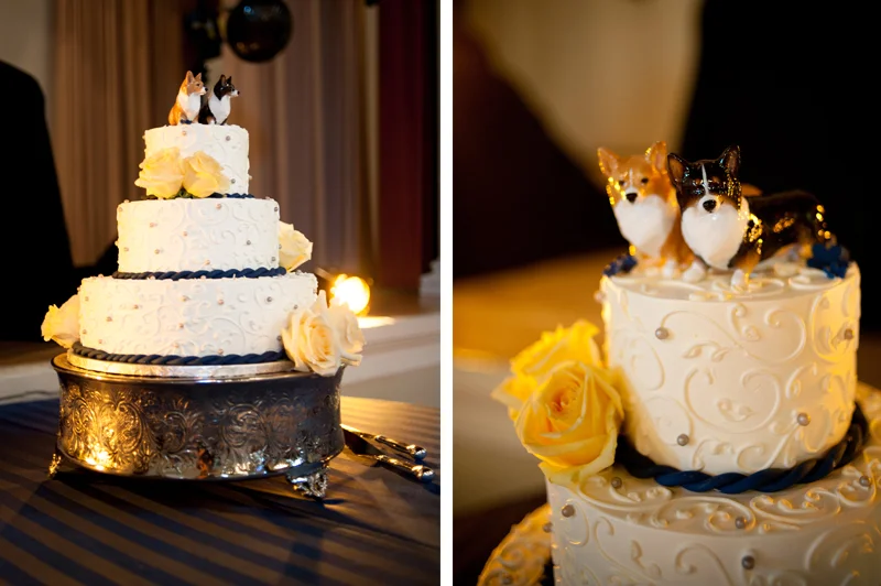 Wedding cake with Corgi detail in Piedmont, CA