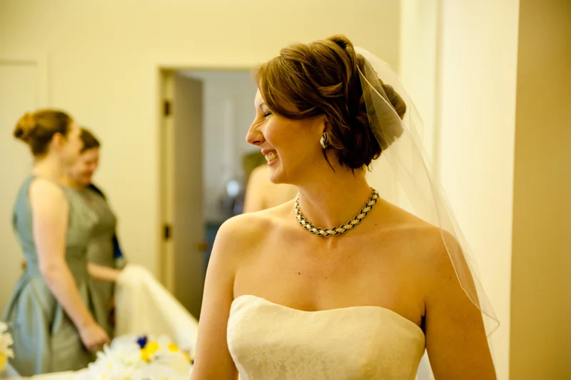 Bride smiling in Piedmont, CA