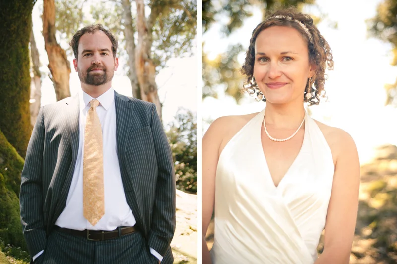 Portrait of bride and groom on Mt. Tamalpais