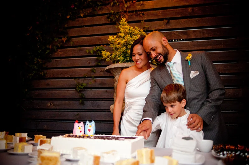 Bride and Groom cutting cake