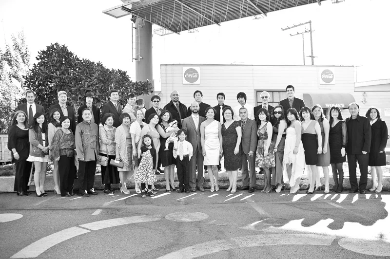 Family portrait outside Axis Cafe