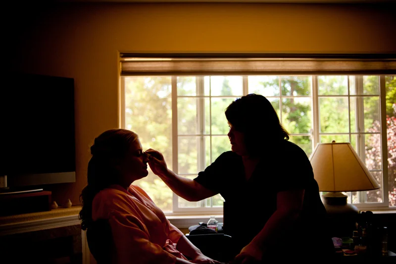 Bride getting ready