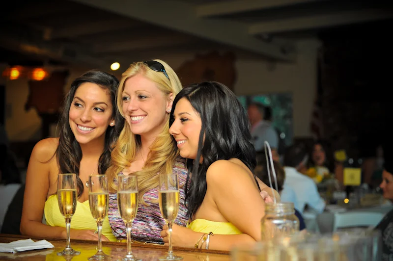 Wedding guests at bar