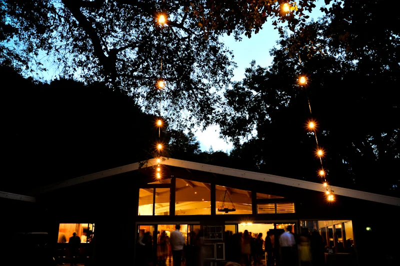 Nighttime detail of Bay Area wedding venue
