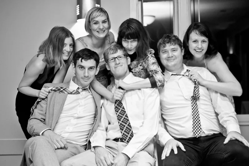 Groom and friends at Lake Temescal wedding