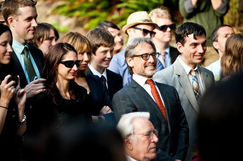 Guests during ceremony at Lake Temescal wedding