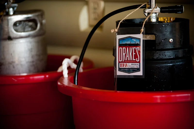 Beer kegs at Oakland wedding