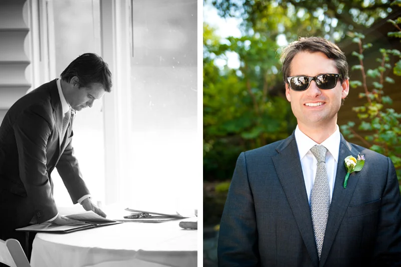 Portrait of wedding officiant at Lake Temescal in Oakland
