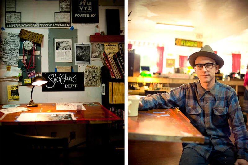 Environmental portrait of Bay Area sign painter