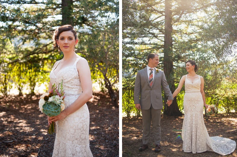 Portrait of Bride with Portrait of Bride and Groom holding hands