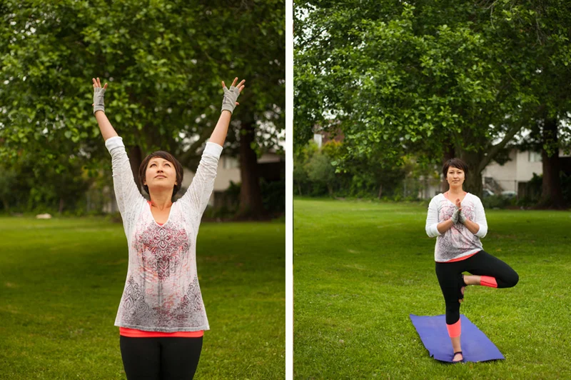 Yoga portraits in the park in Berkeley