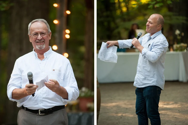 Father of groom giving toast