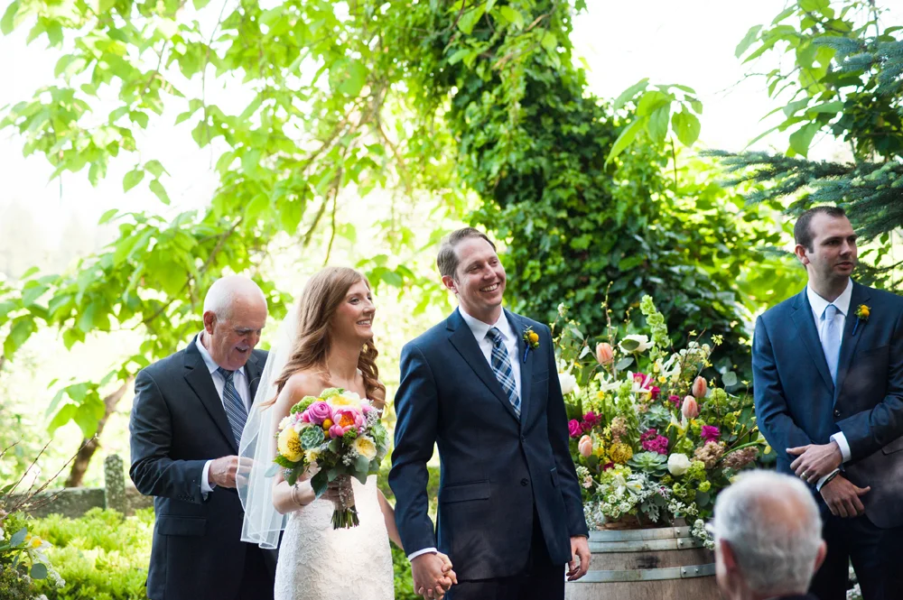Bride and groom announced at the end of their wedding ceremony in Sebastopol