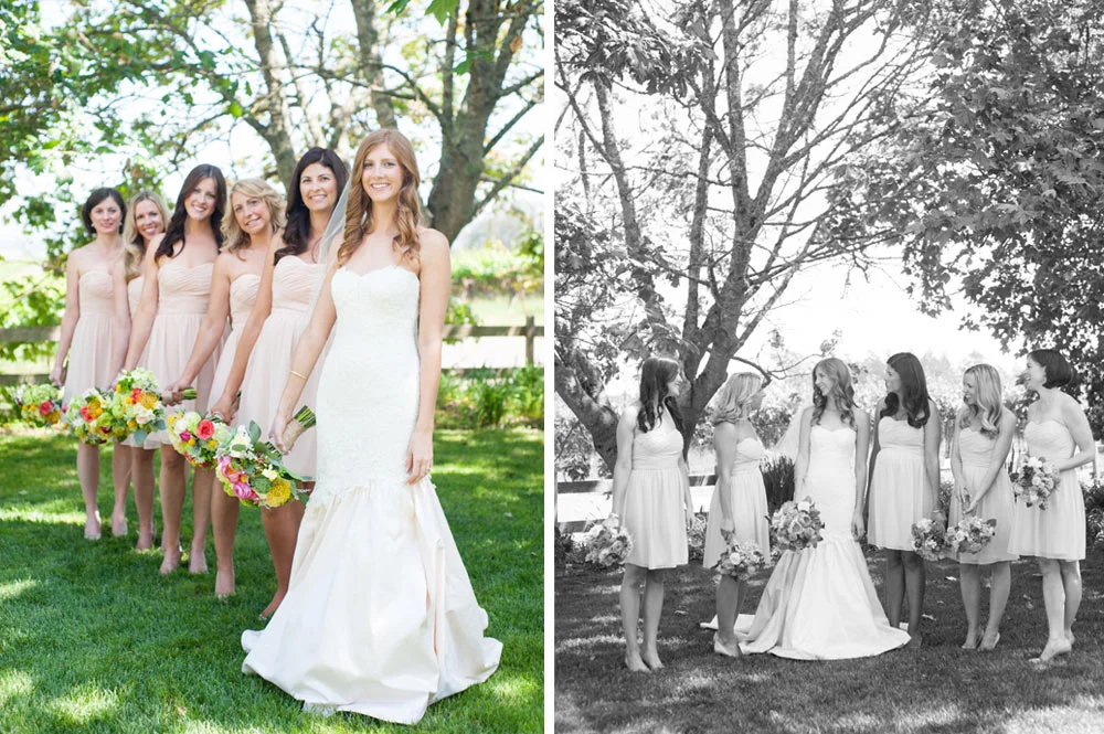 Bride and her bridesmaids at the Vine Hill House