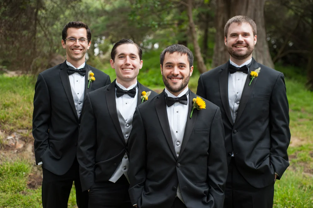 Groom and his groomsmen in Golden Gate Park