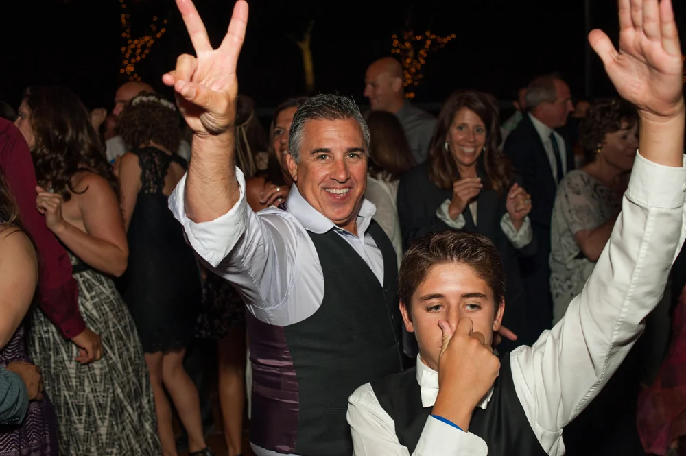 Wedding guests being goofy