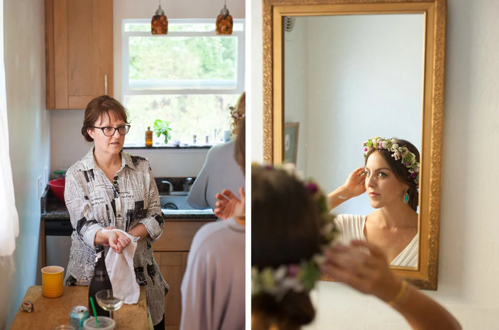 Detail of photo of bride and mother of bride