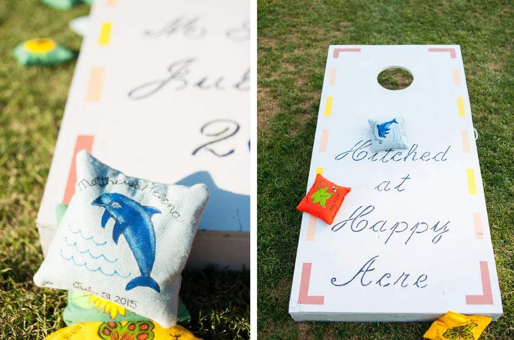 Hand painted cornhole game