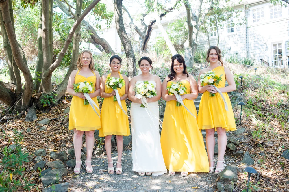 Bridal party for wedding at Scout Rock in Oakland
