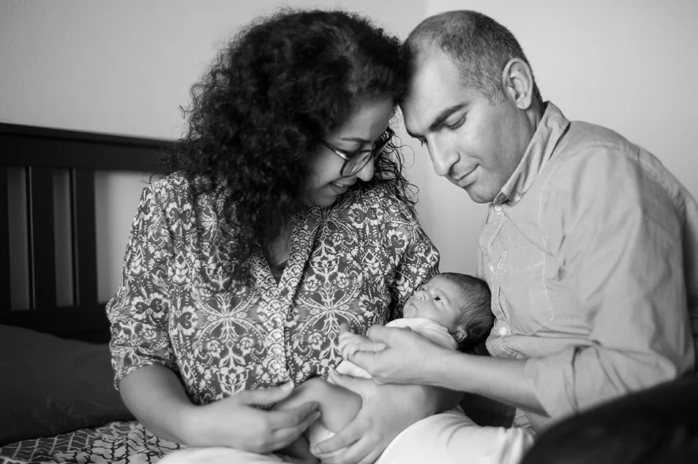 Newborn baby family session in Oakland