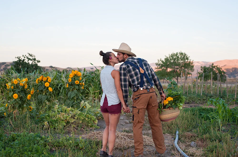 Lifestyle portrait of indie farmers in Sunol