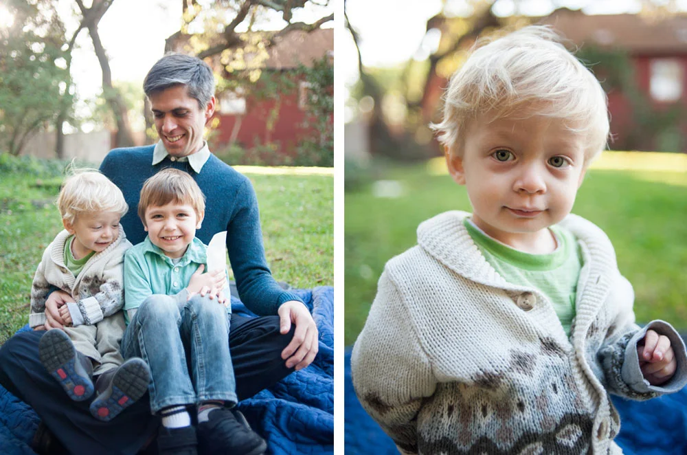Portrait of father and two sons
