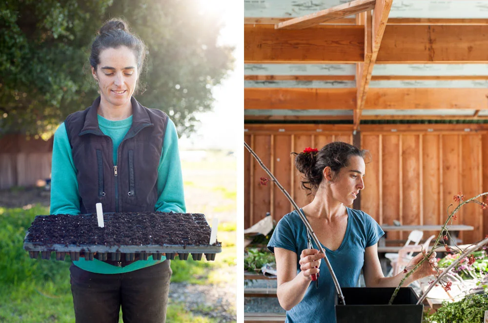 Natural light portraits of a florist in Oakland