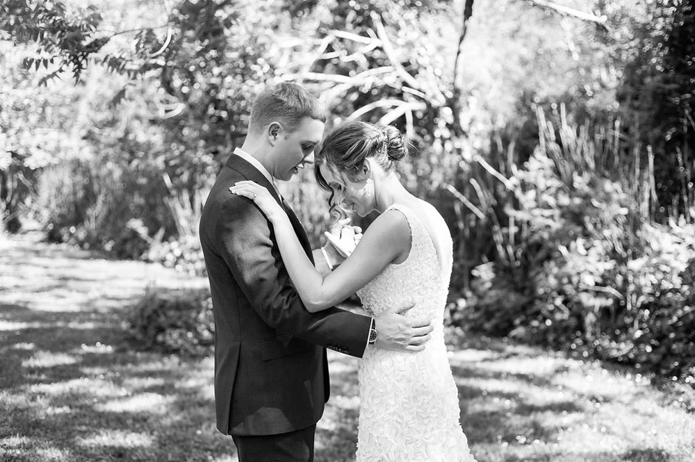 Bride and Groom practicing their dance moves together before ceremony at Dawn Ranch