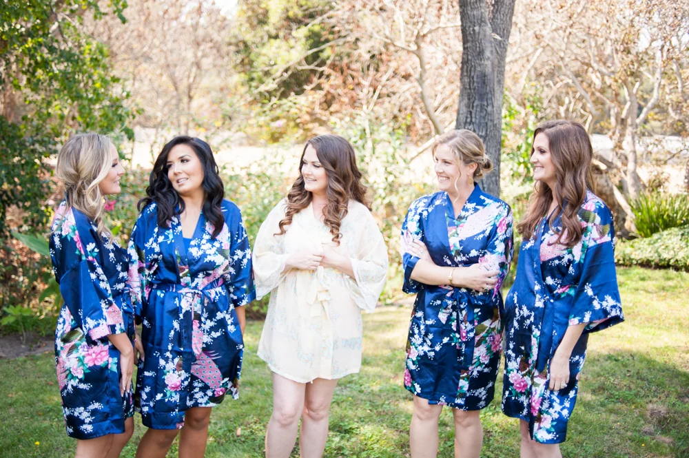Bridesmaids in robes before wedding at Rancho Soquel