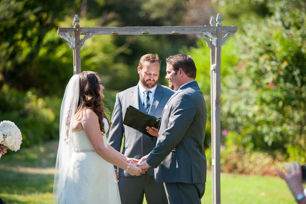 Bride and Groom during wedding ceremony at Rancho Soquel