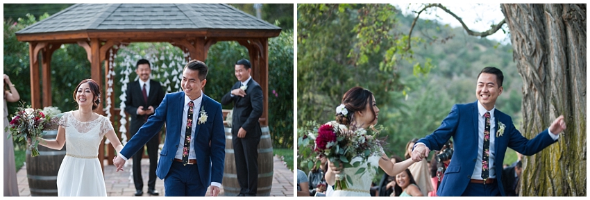 Bride and Groom just married in Sunol, CA