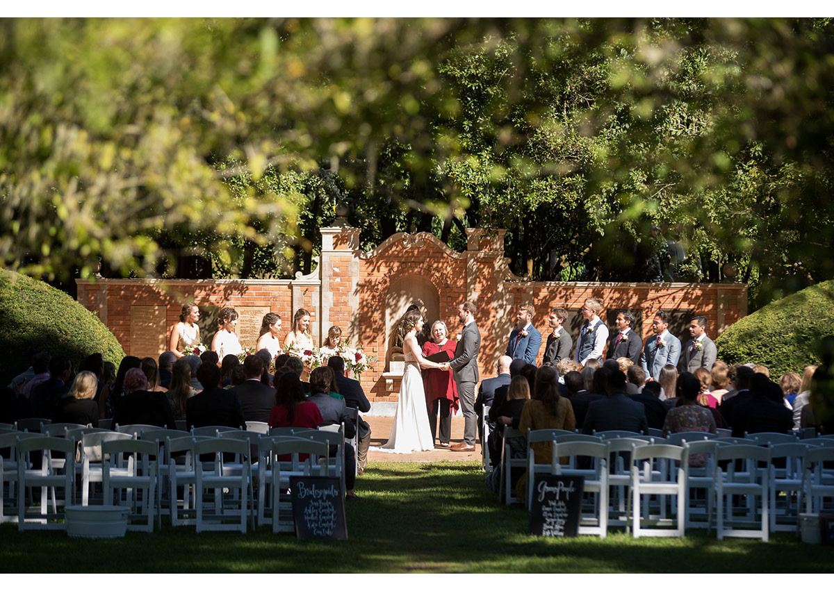 Wedding ceremony at Shakespeare Garden in San Francisco