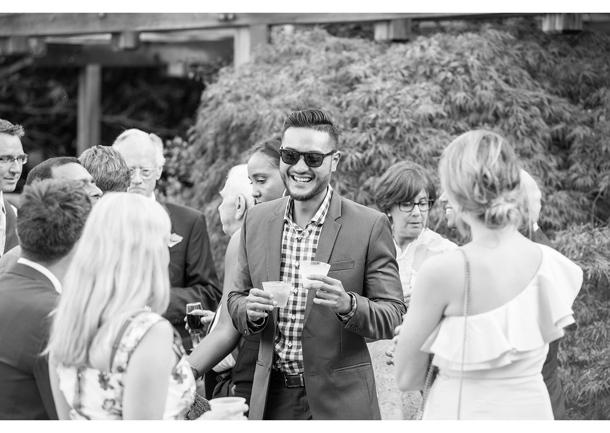 Candid photo of guests during wedding reception
