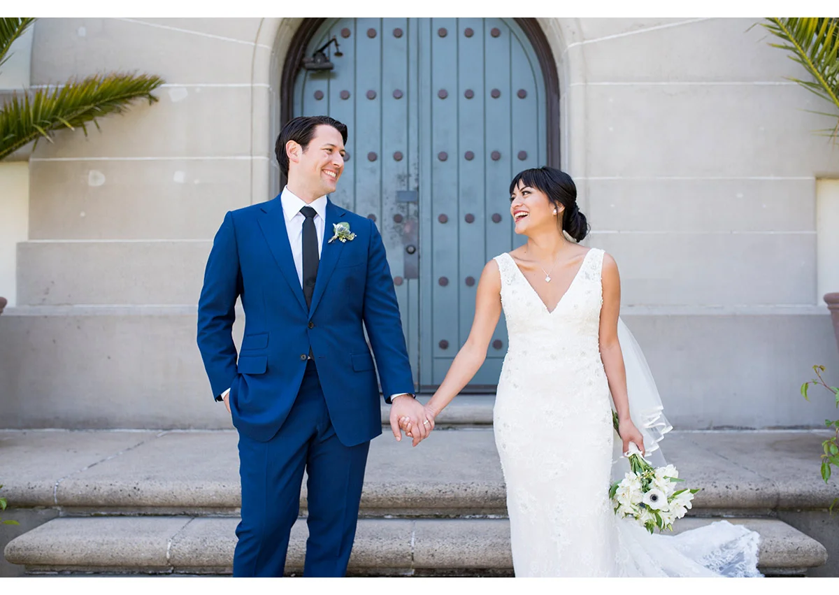 Candid of Bride and Groom at San Francisco Film Centre