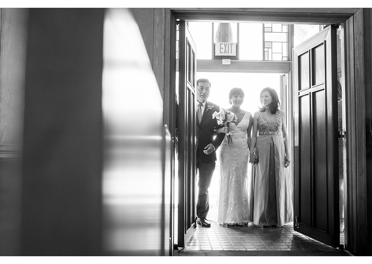 Bride entering Chapel of Our Lady