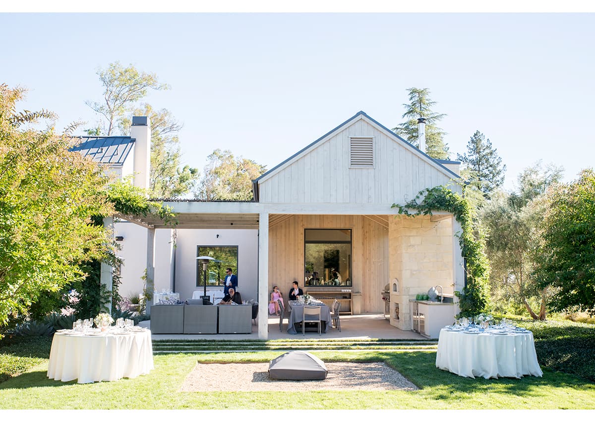 Modern home in Sonoma before wedding ceremony