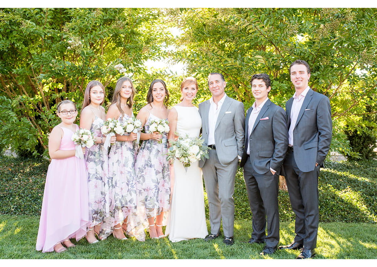 Bride and Groom with adult children