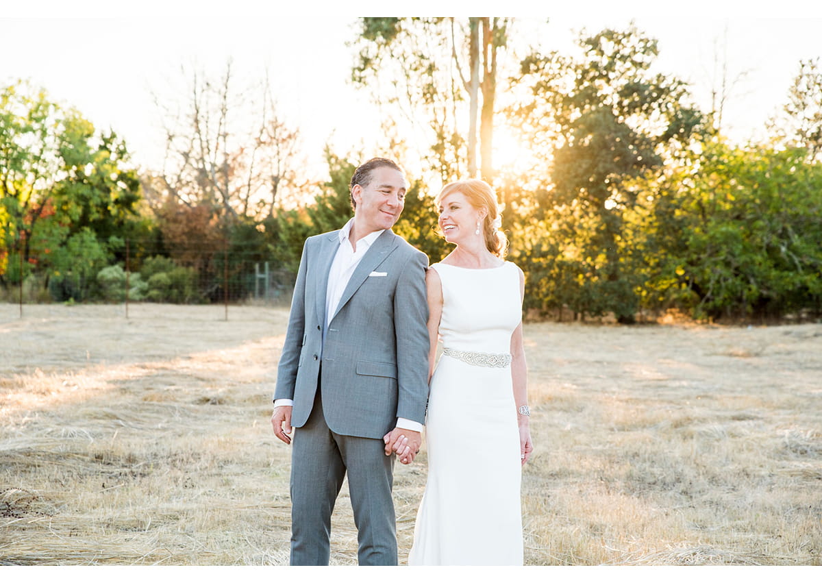 Bride and Groom in Sonoma field