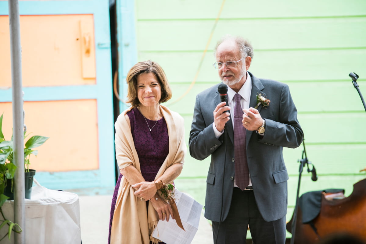 Mother and father giving toast at Shelldance wedding