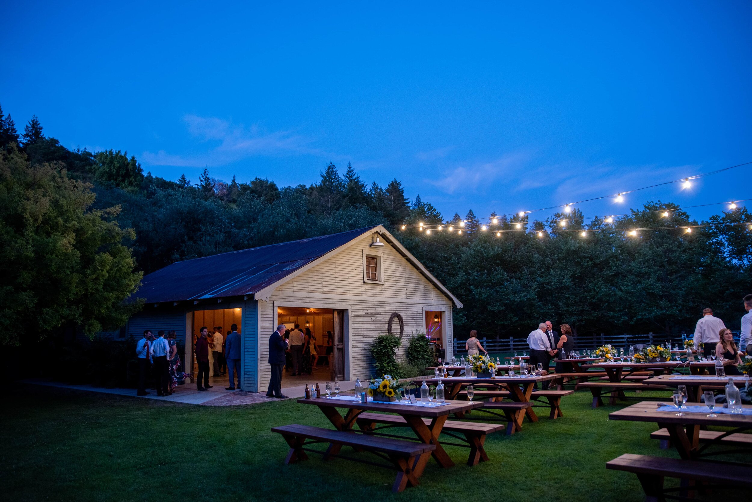Radonich Ranch wedding at dusk