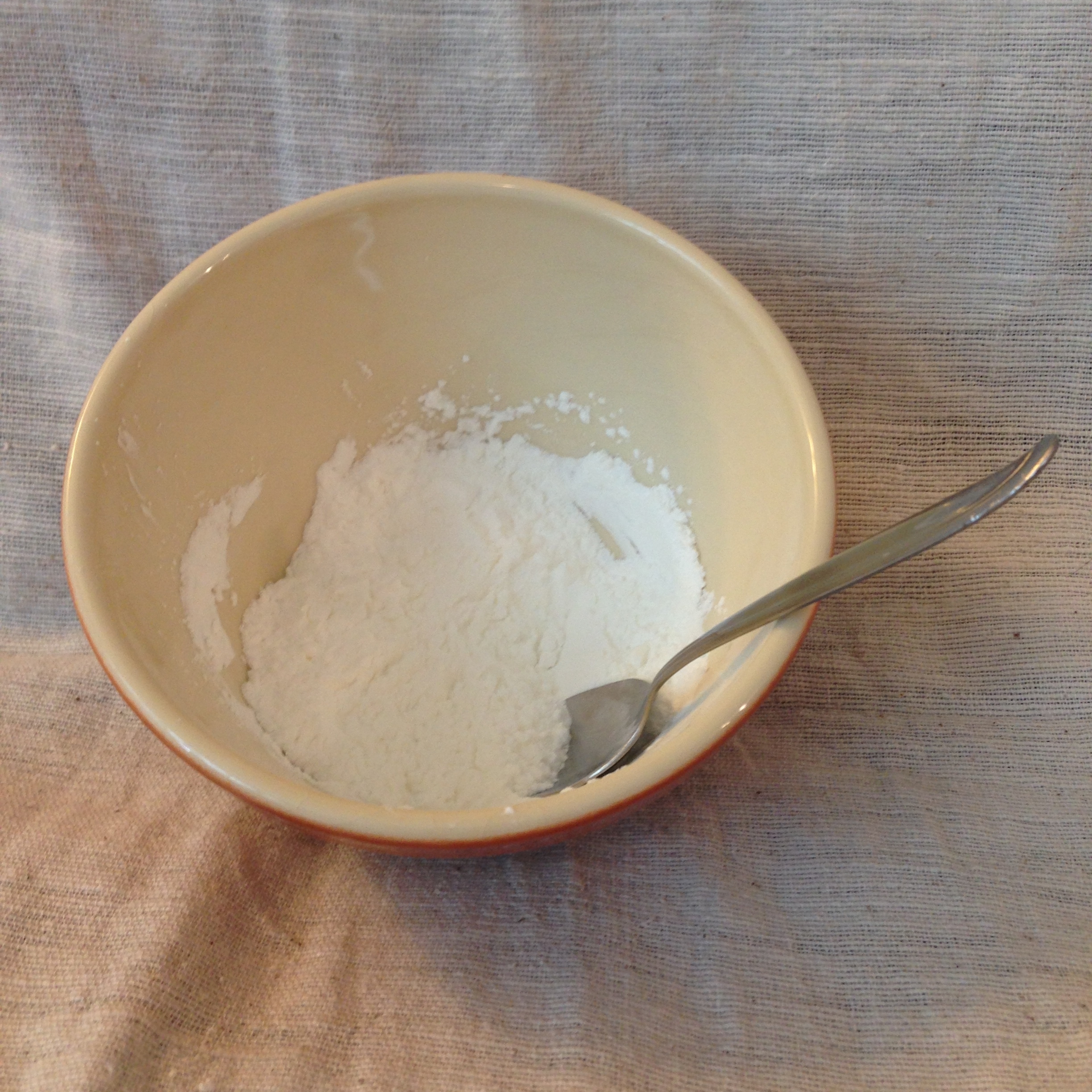 Mix equal parts cornstarch and baking soda