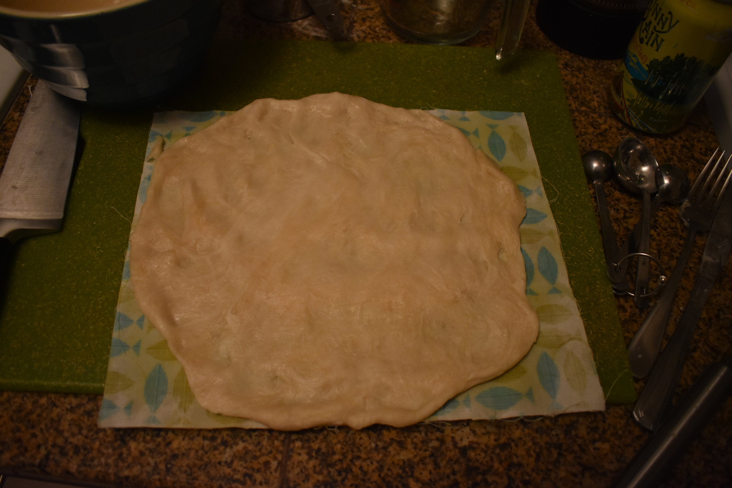  Press out crust onto beeswax cloth 