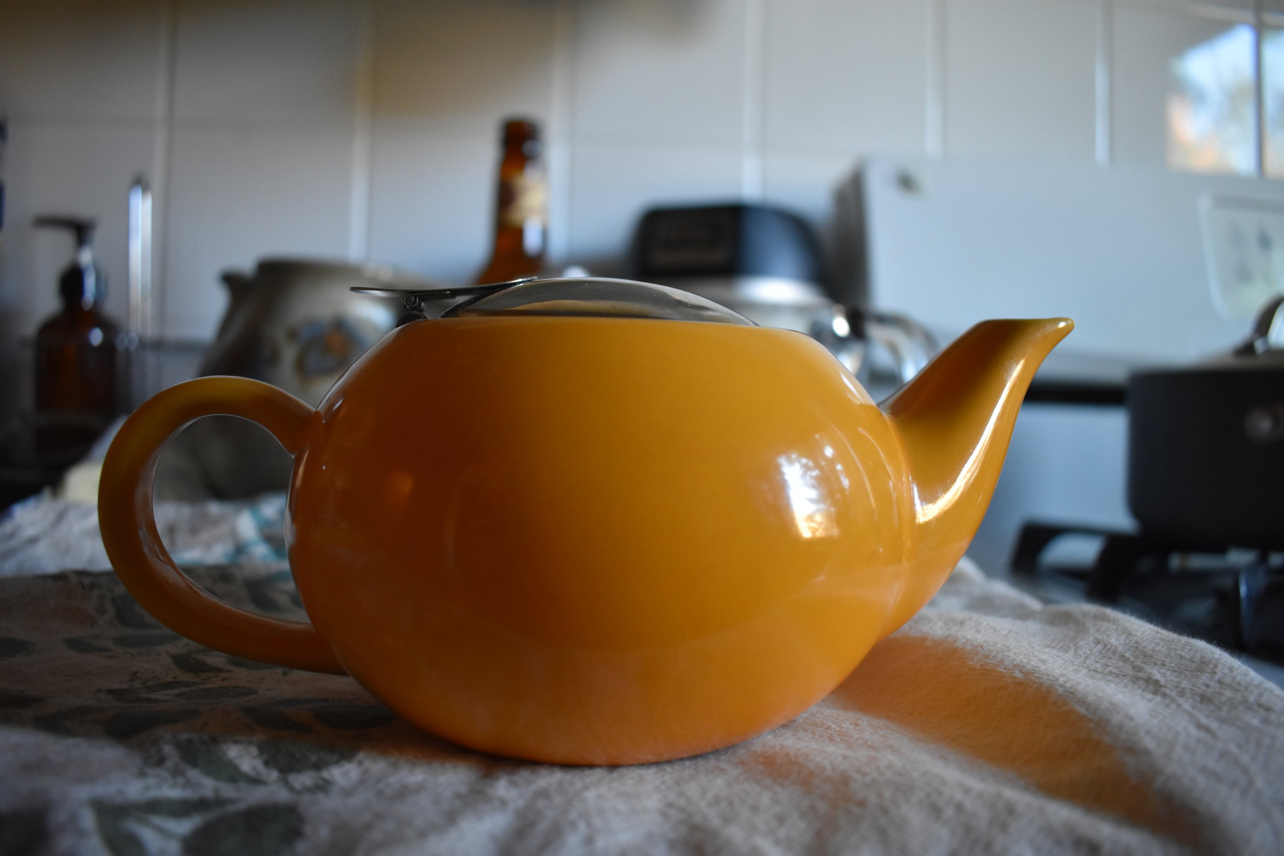 Ceramic Teapot w/ loose leaf net