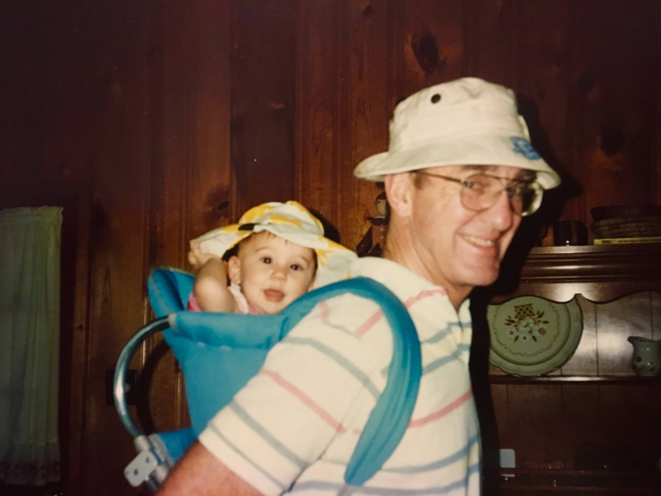 Me at 6 months, going off with Grandpy for a morning stroll. June, 1992.