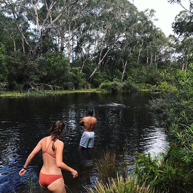 A dip in the river after a day of gardening in the sun!
These river waters are naturally infused with eucalyptus and tea tree due to the trees growing on its banks - I don&rsquo;t think I can even begin to describe the sweet, herby smell it has but I
